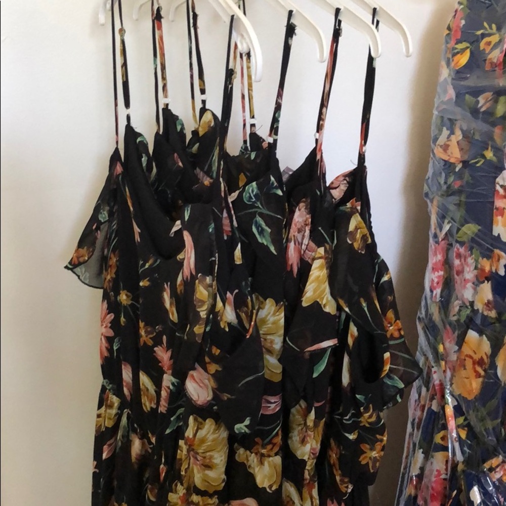 Trend Setter Diva Boutique Black Floral High-Low Cold Shoulder Dress - Picture 5 of 10